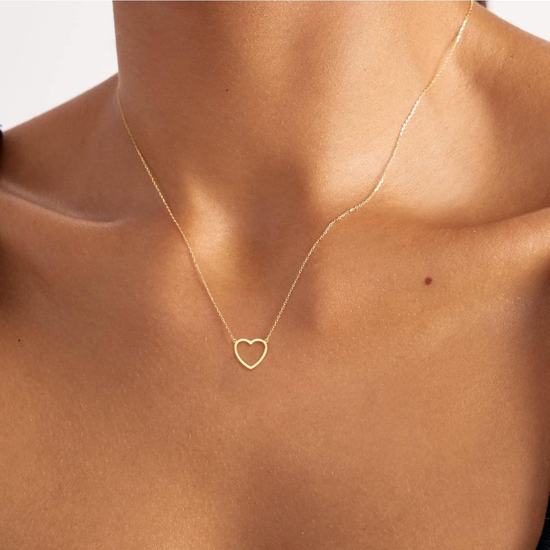 Ieftop Valentines Birthday Gifts for Women Teen Girls - Dainty 14K Gold/Silver Plated Cute Heart Handmade Disc Circle Bee Choker Adjustable Necklace for Women Teenage Girl Trendy Jewelry - Image 2